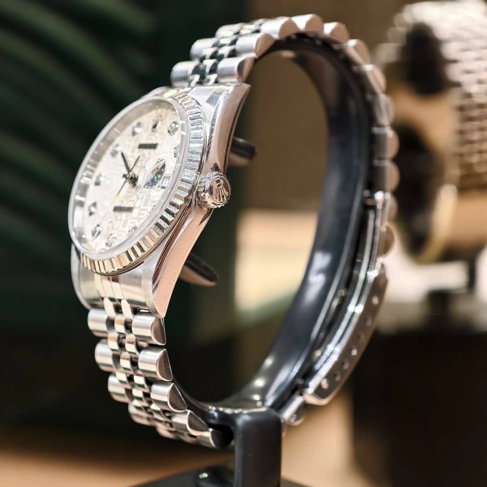 Thumb Datejust 36 16234 / White-Computer / Diamond / Stainless Steel