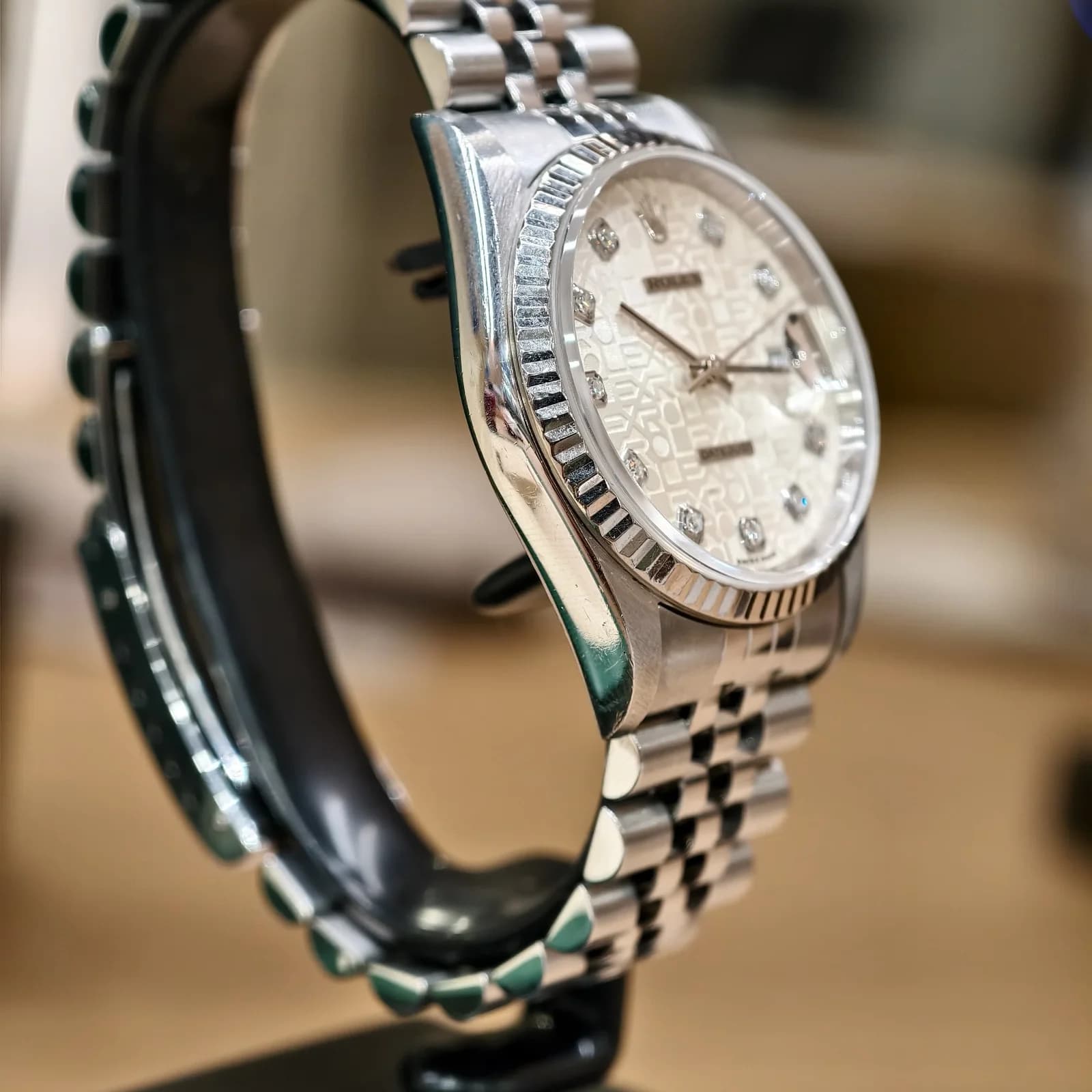 Thumb Datejust 36 16234 / White-Computer / Diamond / Stainless Steel