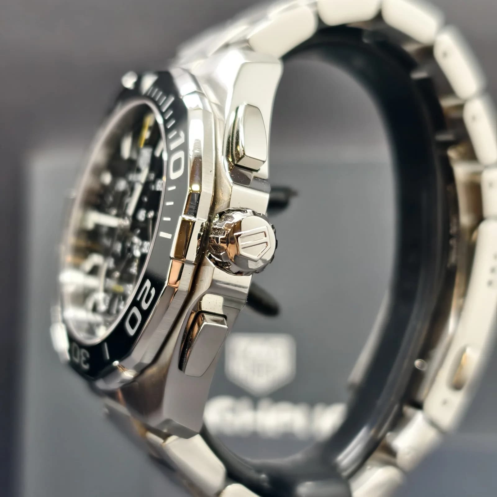 Thumb Aquaracer 300M Quartz Chronograph 43 Stainless Steel / Black / Bracelet