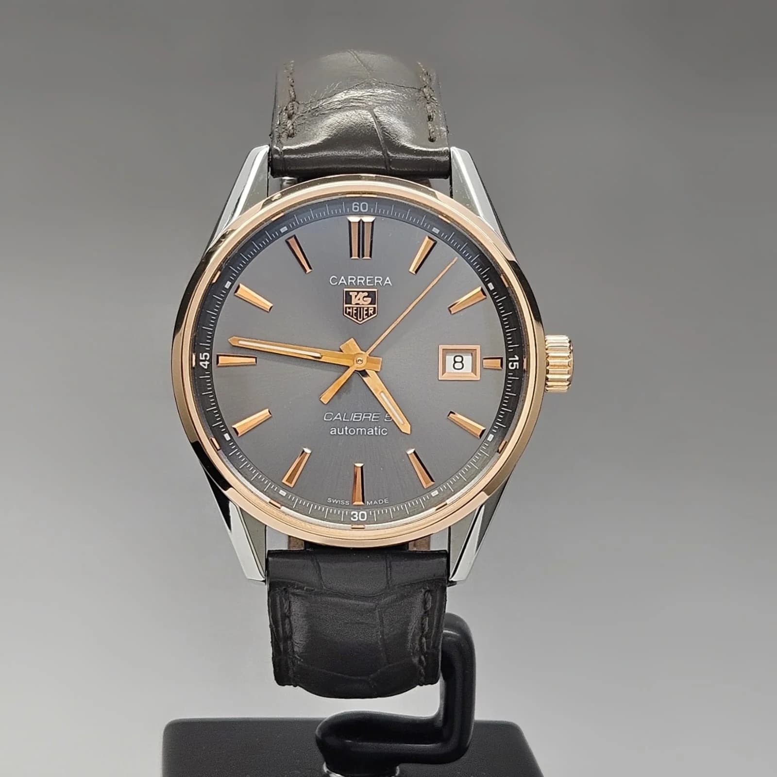 Thumb Carrera Calibre 5 39 Stainless Steel / Rose Gold / Grey / Alligator