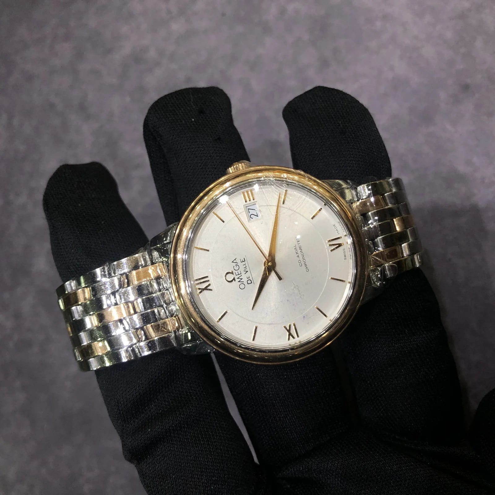 De Ville Prestige Co-Axial 36.8 Stainless Steel / Red Gold / Silver / Diamond / Bracelet