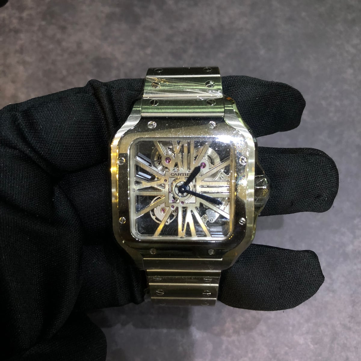 Santos De Cartier Skeleton Dial 
