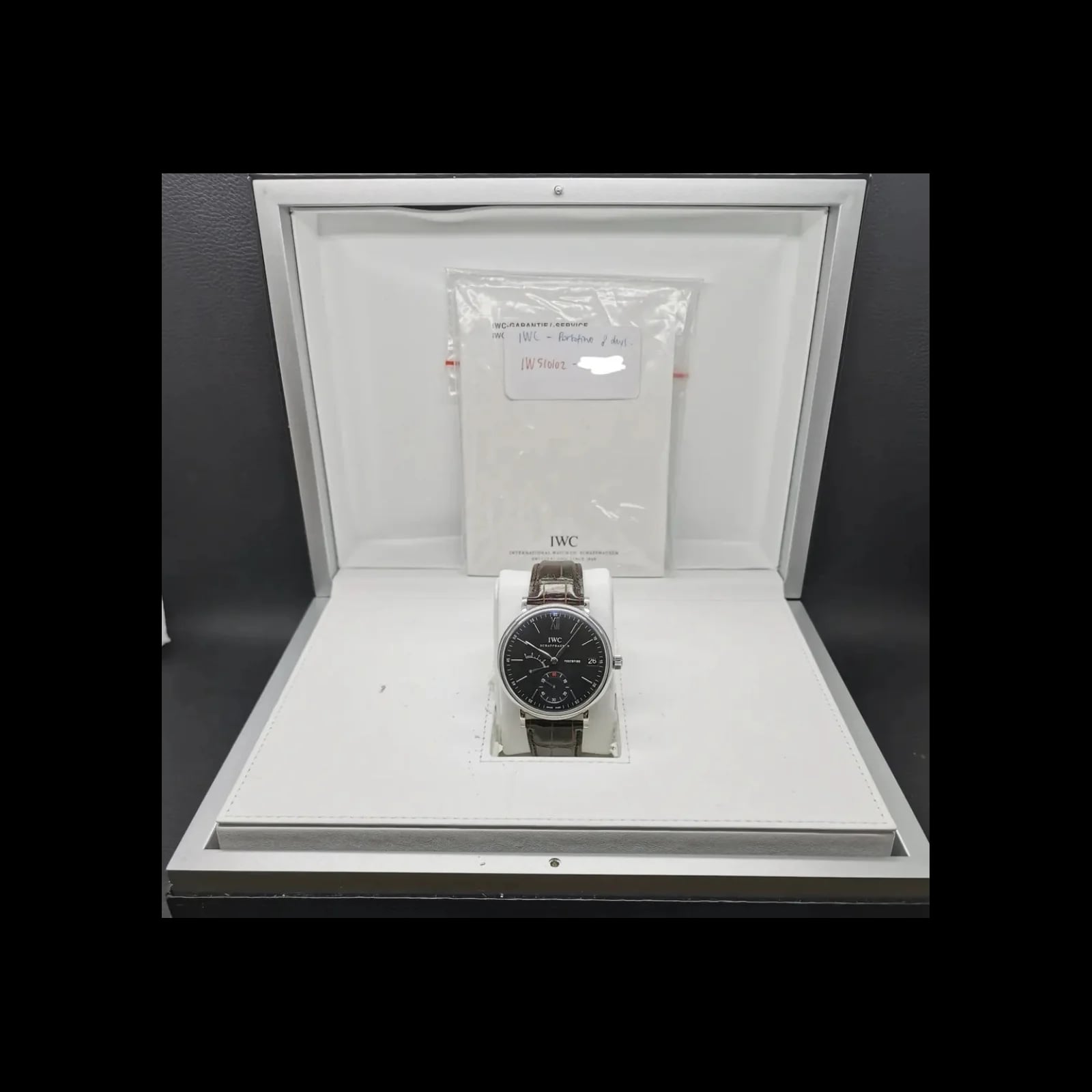 Portofino Hand-Wound Eight Days Stainless Steel / Black
