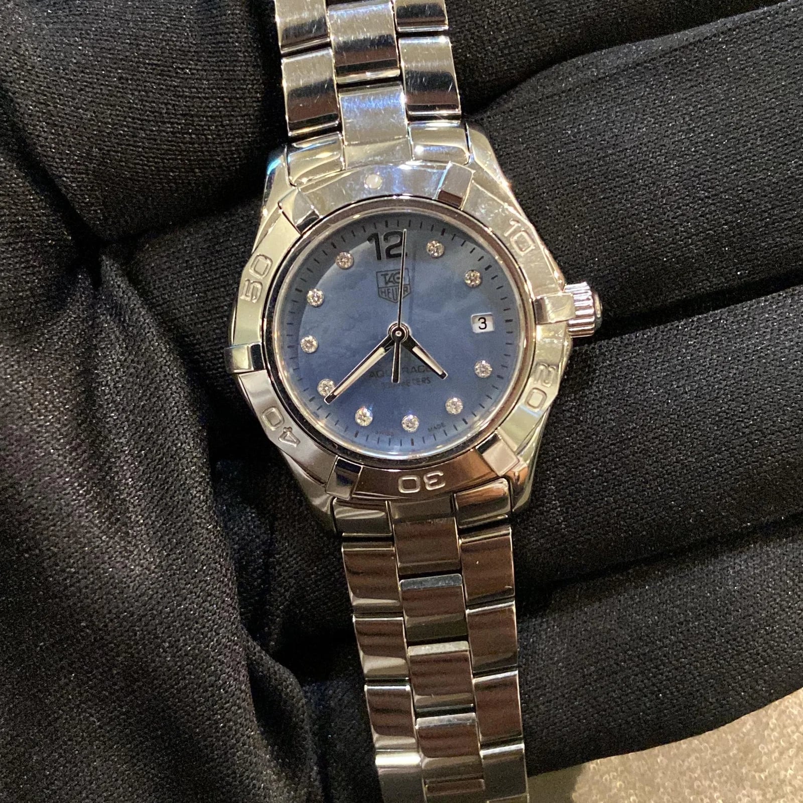 Aquaracer 300M Quartz 27 Stainless Steel / MOP - Blue Diamond / Bracelet