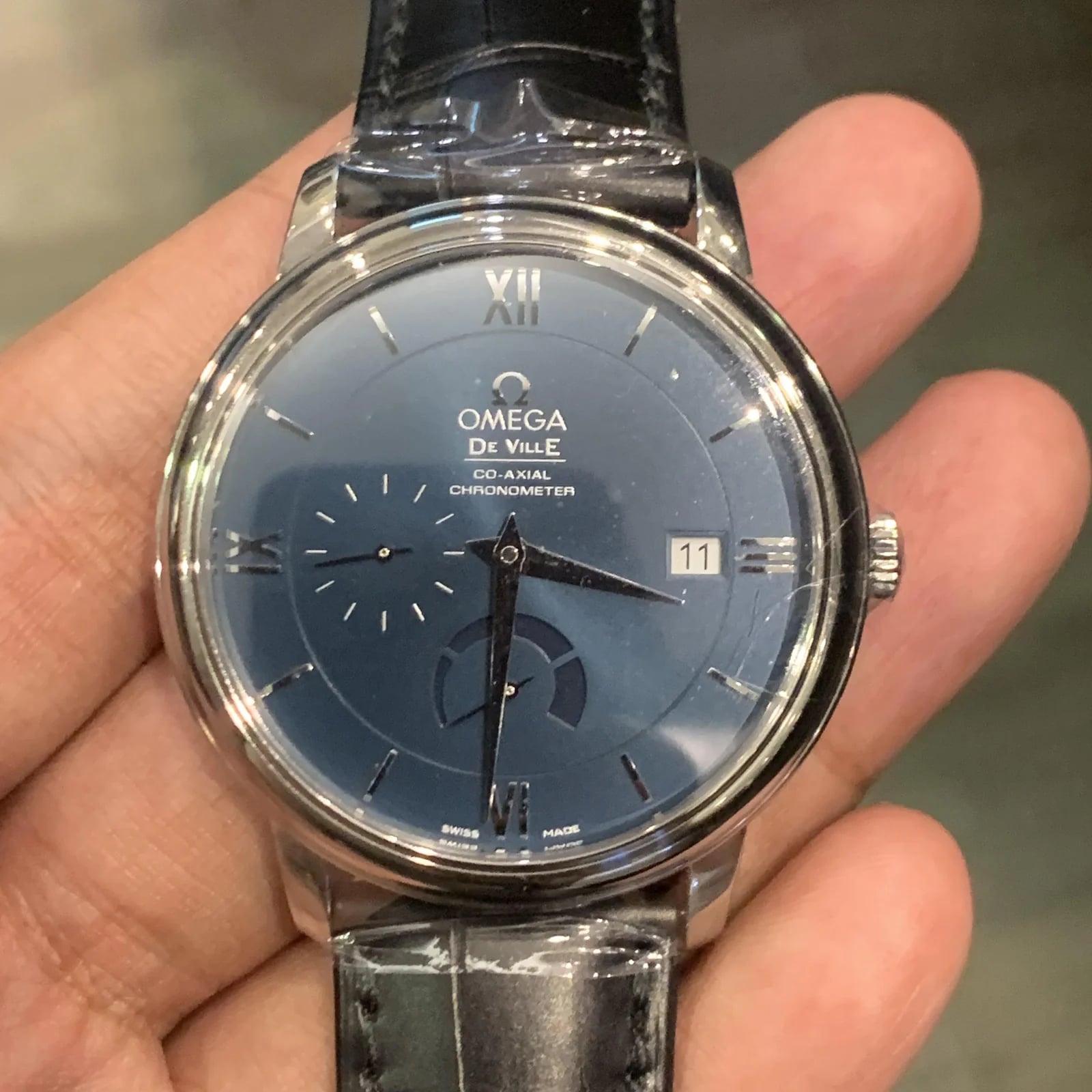 De Ville Prestige Co-Axial 39.5 Power Reserve Stainless Steel / Blue