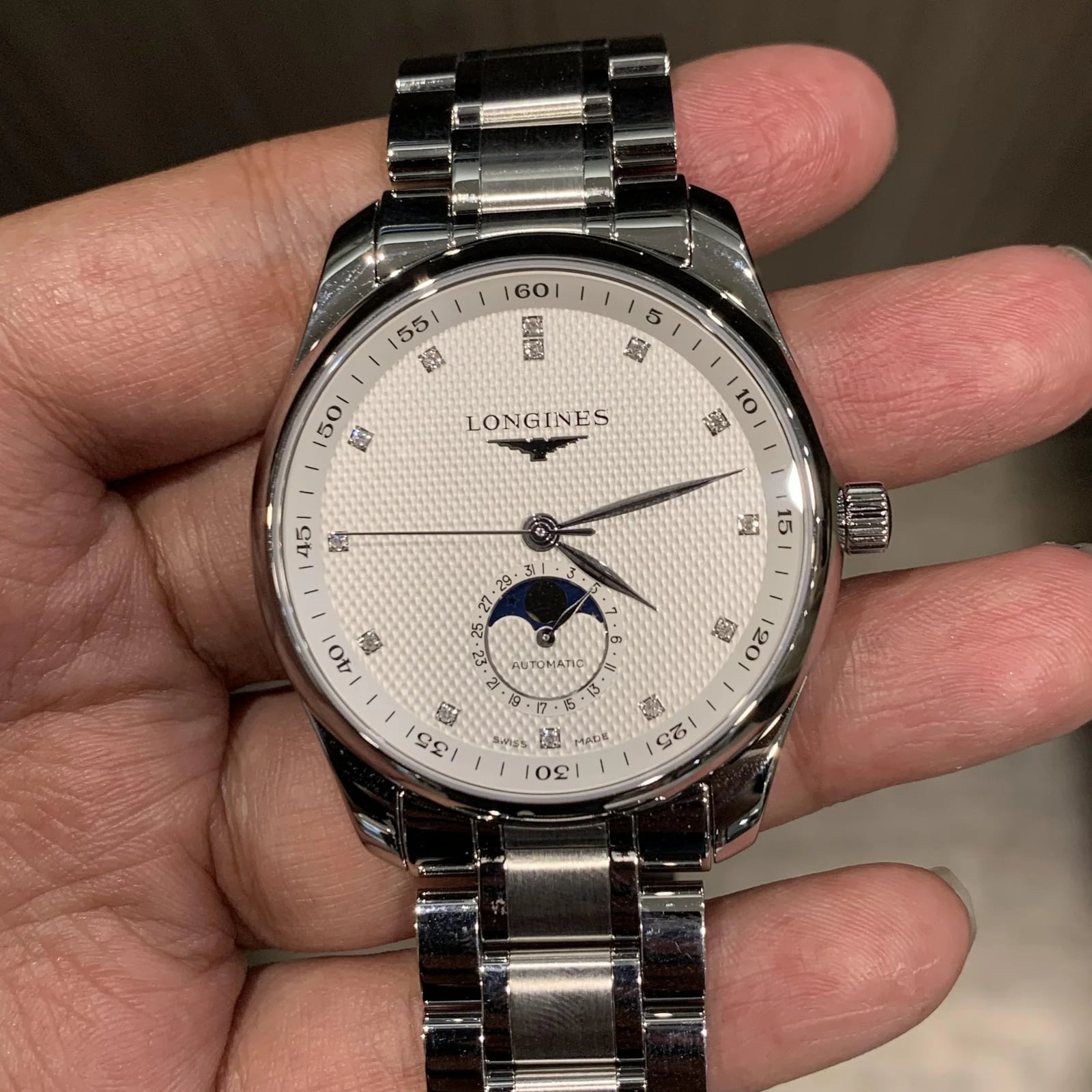 Master Collection 40 Moonphase Stainless Steel / Silver-Diamond / Bracelet