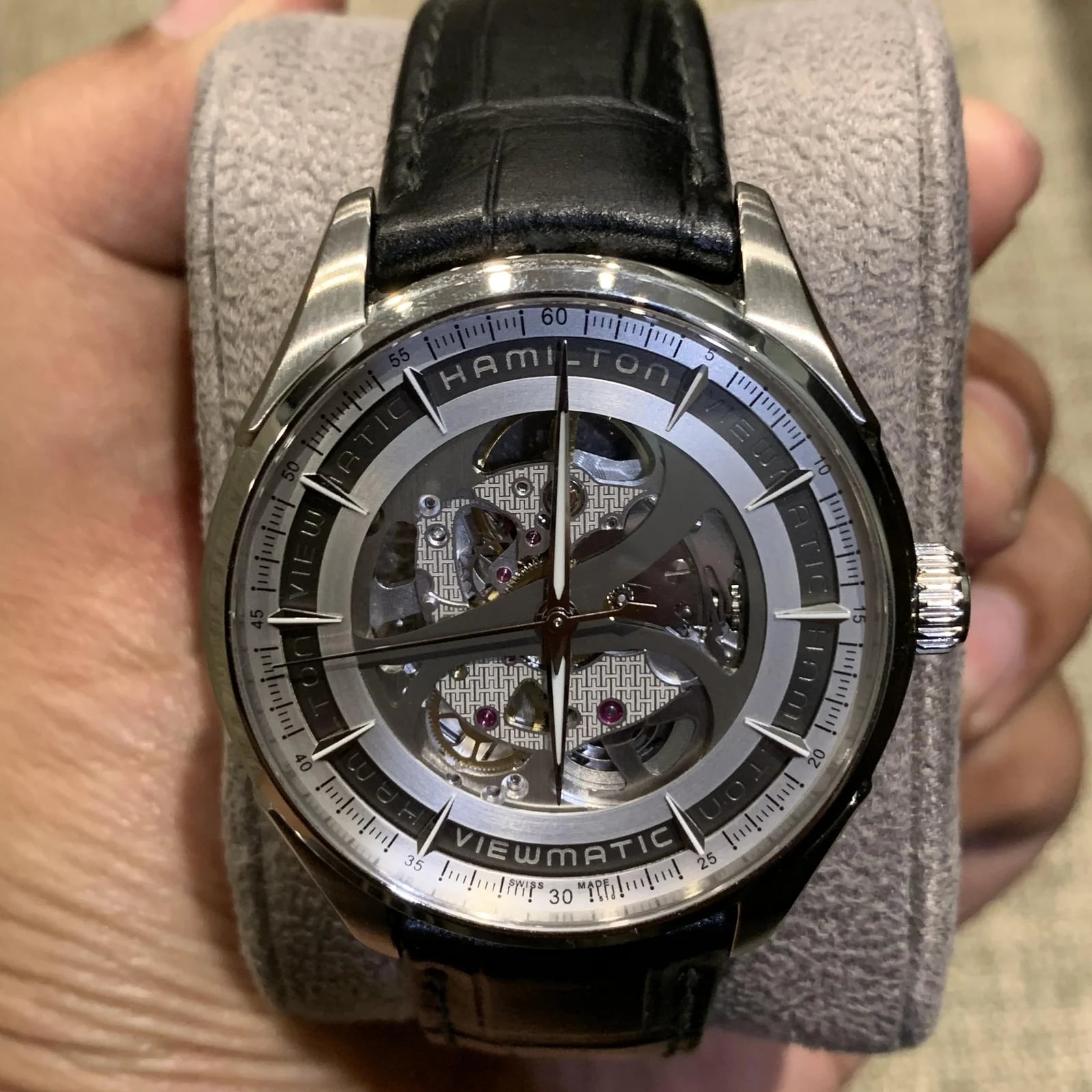 Jazzmaster Viewmatic Skeleton Auto Stainless Steel / Black