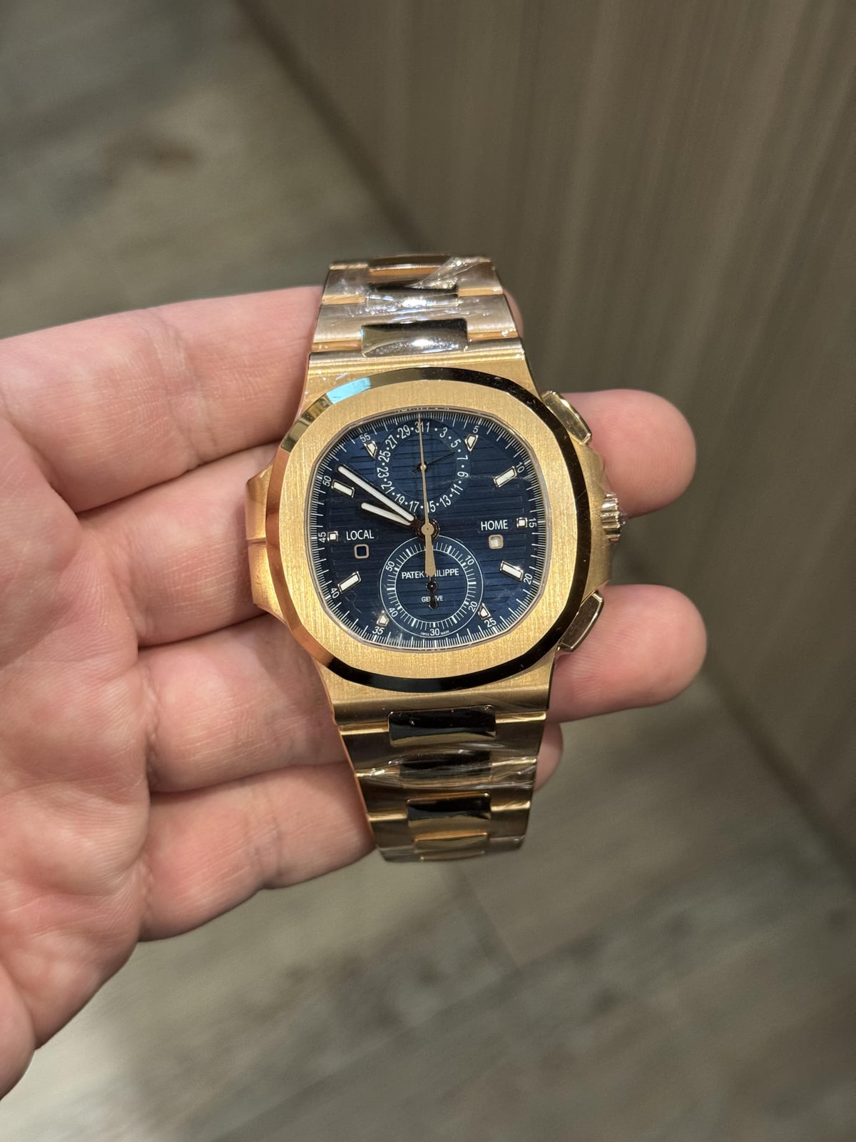 Nautilus Travel Time Rose Gold / Blue
