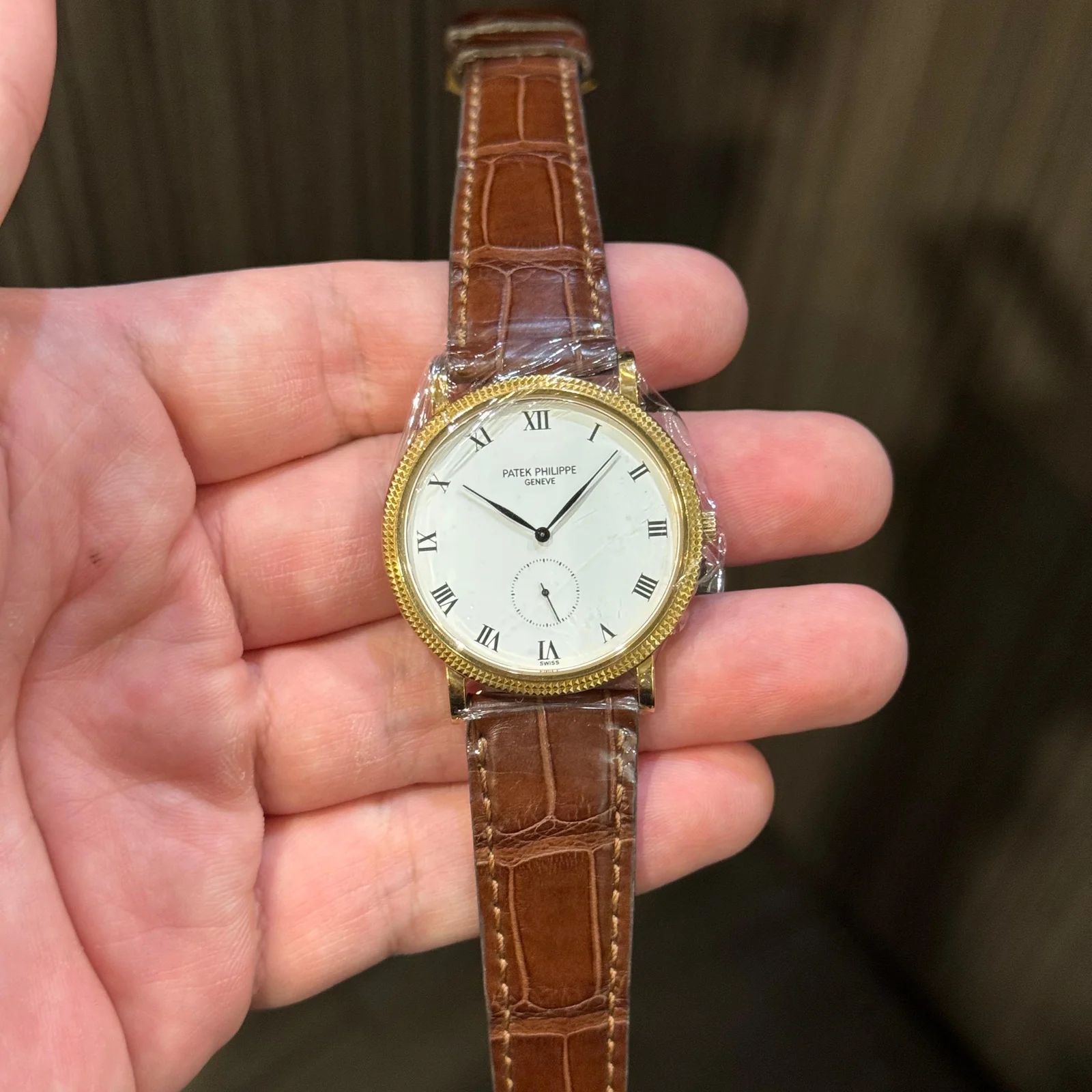 Calatrava 3919 Yellow Gold / White 
