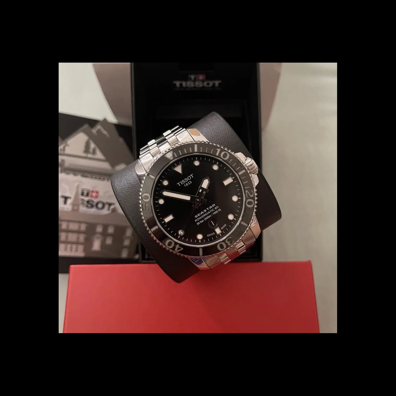 Seastar 1000 Powermatic 80 43 Stainless Steel / Black / Bracelet