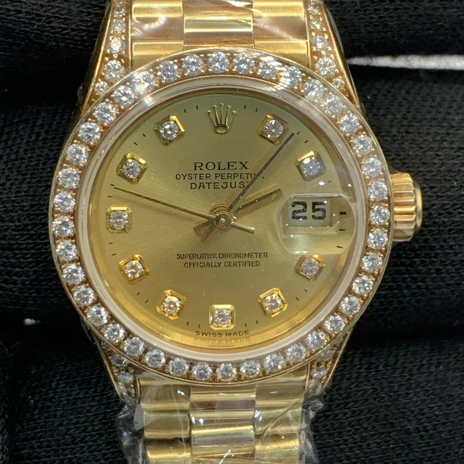 Datejust 26 Factory Diamond Bezel & Lugs Champagne Diamond