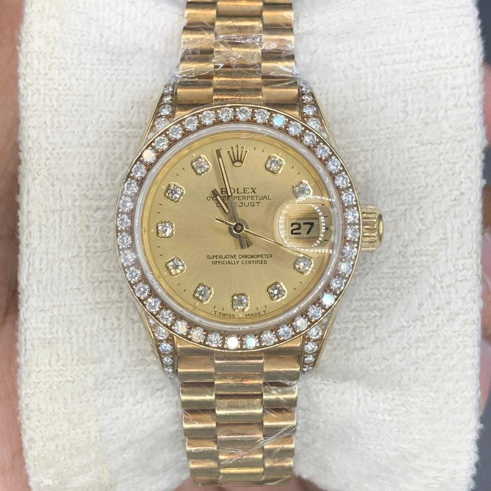 Datejust 26 Factory Diamond Bezel & Lugs Champagne Diamond