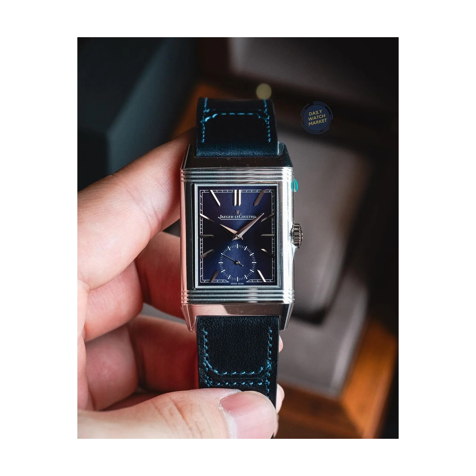 Reverso Tribute Monoface Stainless Steel / Blue
