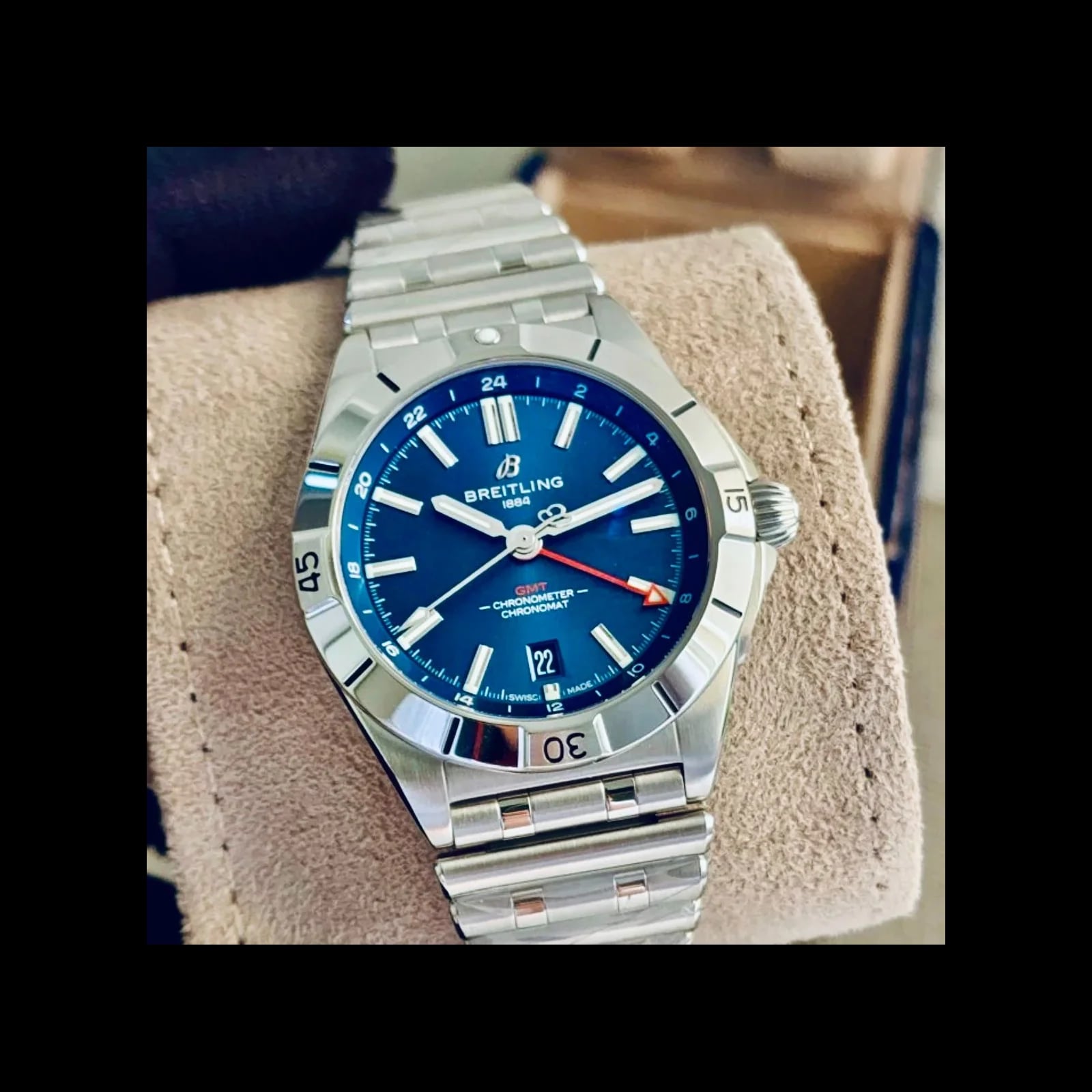 Chronomat 40 GMT Stainless Steel / Blue / Rouleaux