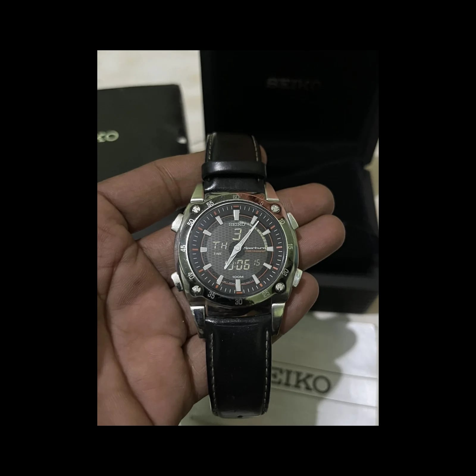 Sportura SNJ019P1 Black Digital Analog