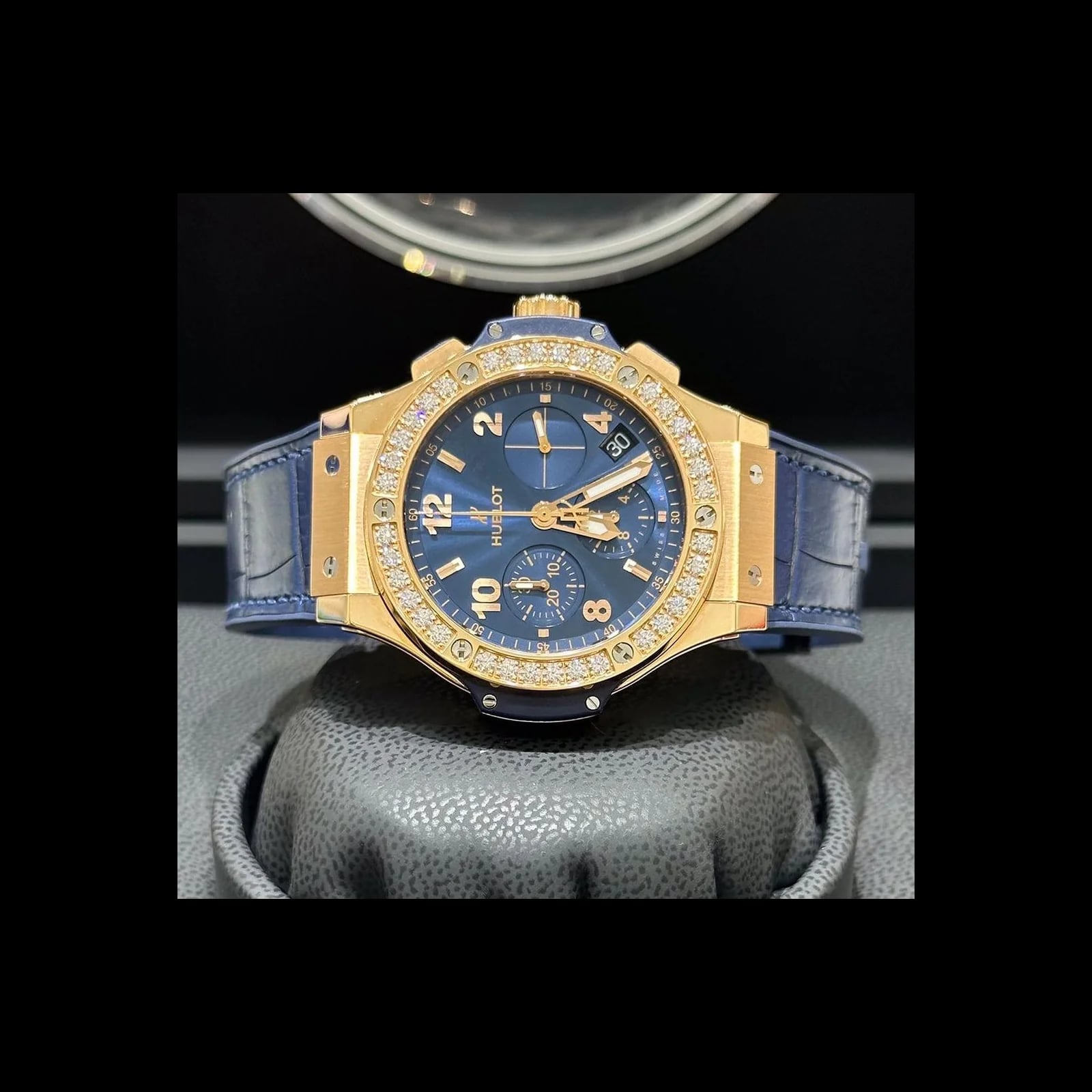 Big Bang Original 41 Red Gold - Diamond / Blue / Alligator