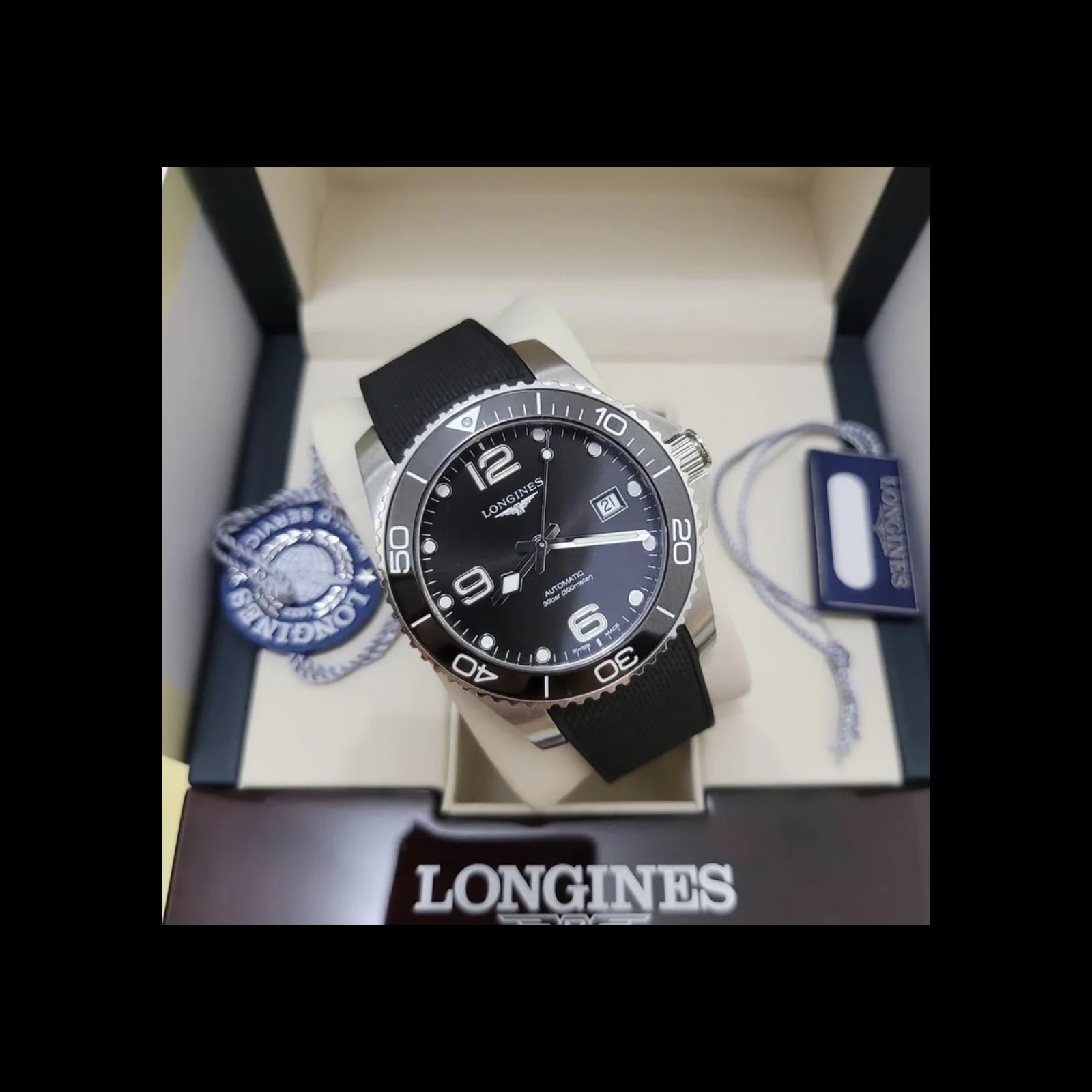 HydroConquest 41 Automatic Stainless Steel / Ceramic / Black / Rubber