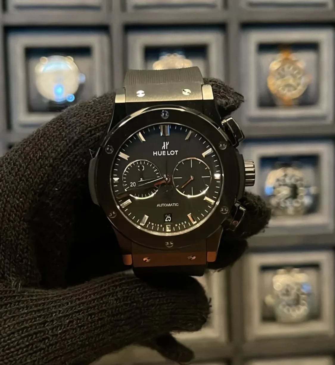 Classic Fusion 42 Chronograph Ceramic / Black / Alligator