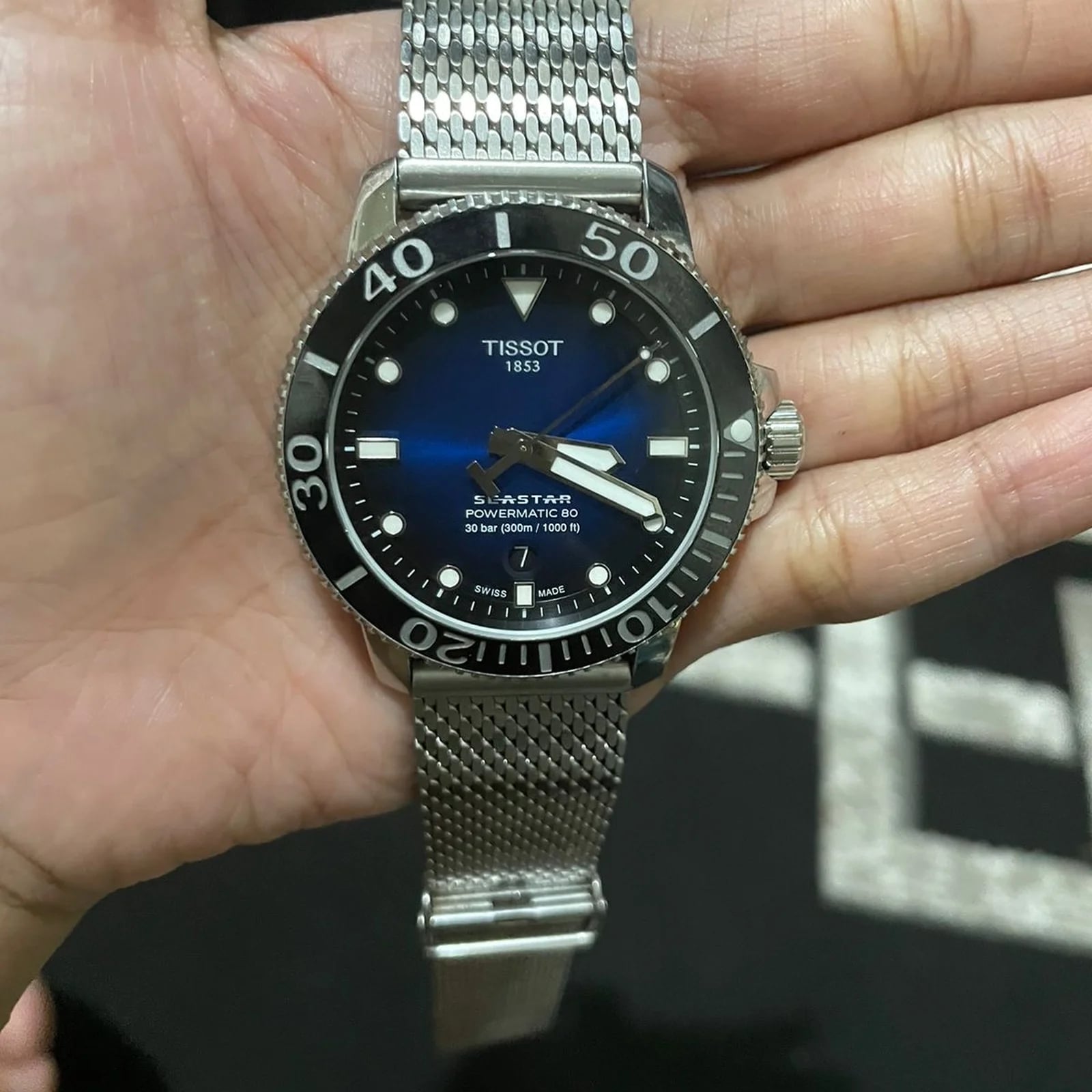 Seastar 1000 Powermatic 80 43 Stainless Steel / Blue / Bracelet