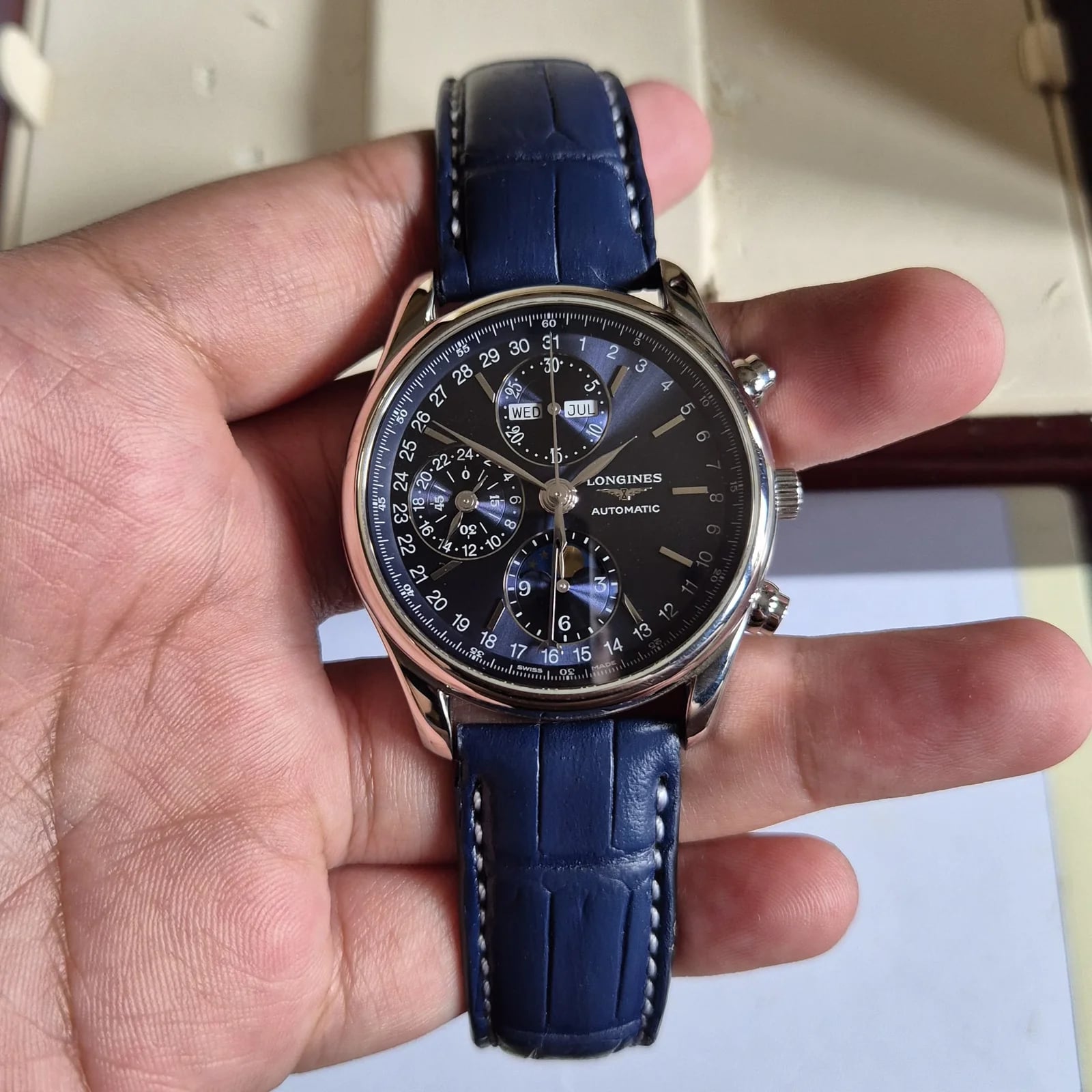 Master Collection 40 Chronograph Calendar Stainless Steel / Blue / Bracelet