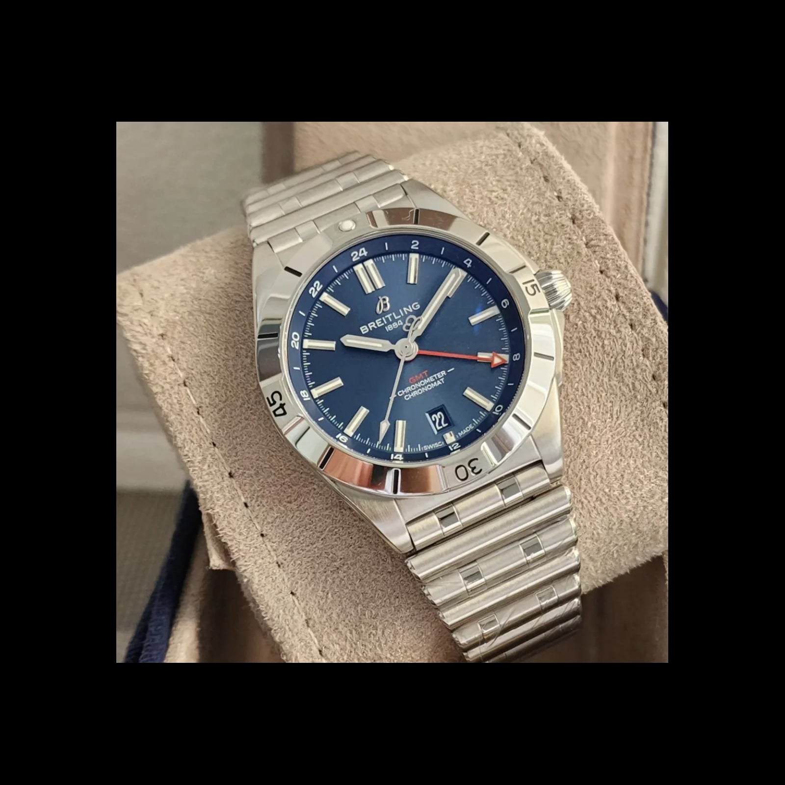 Chronomat 40 GMT Stainless Steel / Blue / Rouleaux