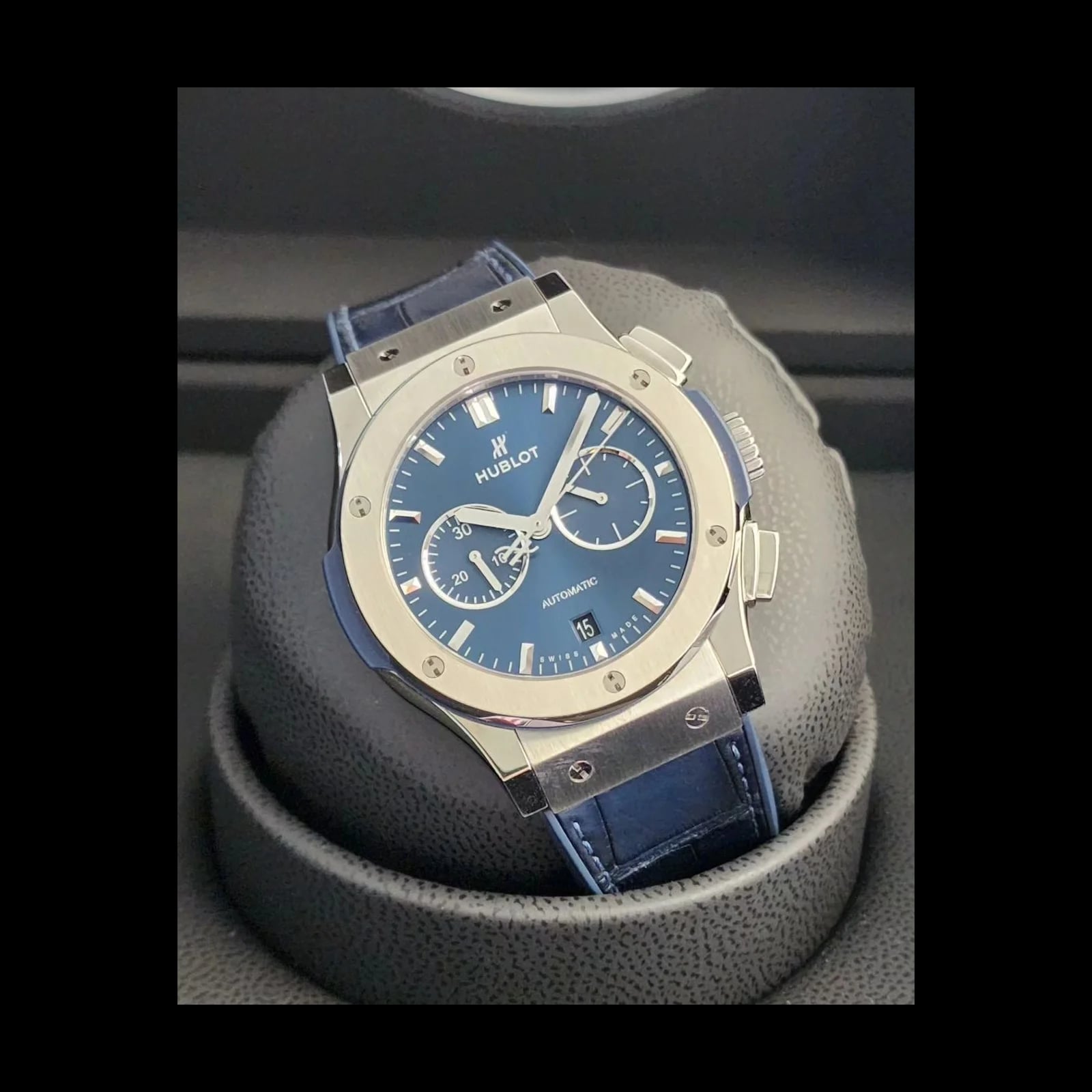 Classic Fusion 42 Chronograph Titanium / Blue / Rubber