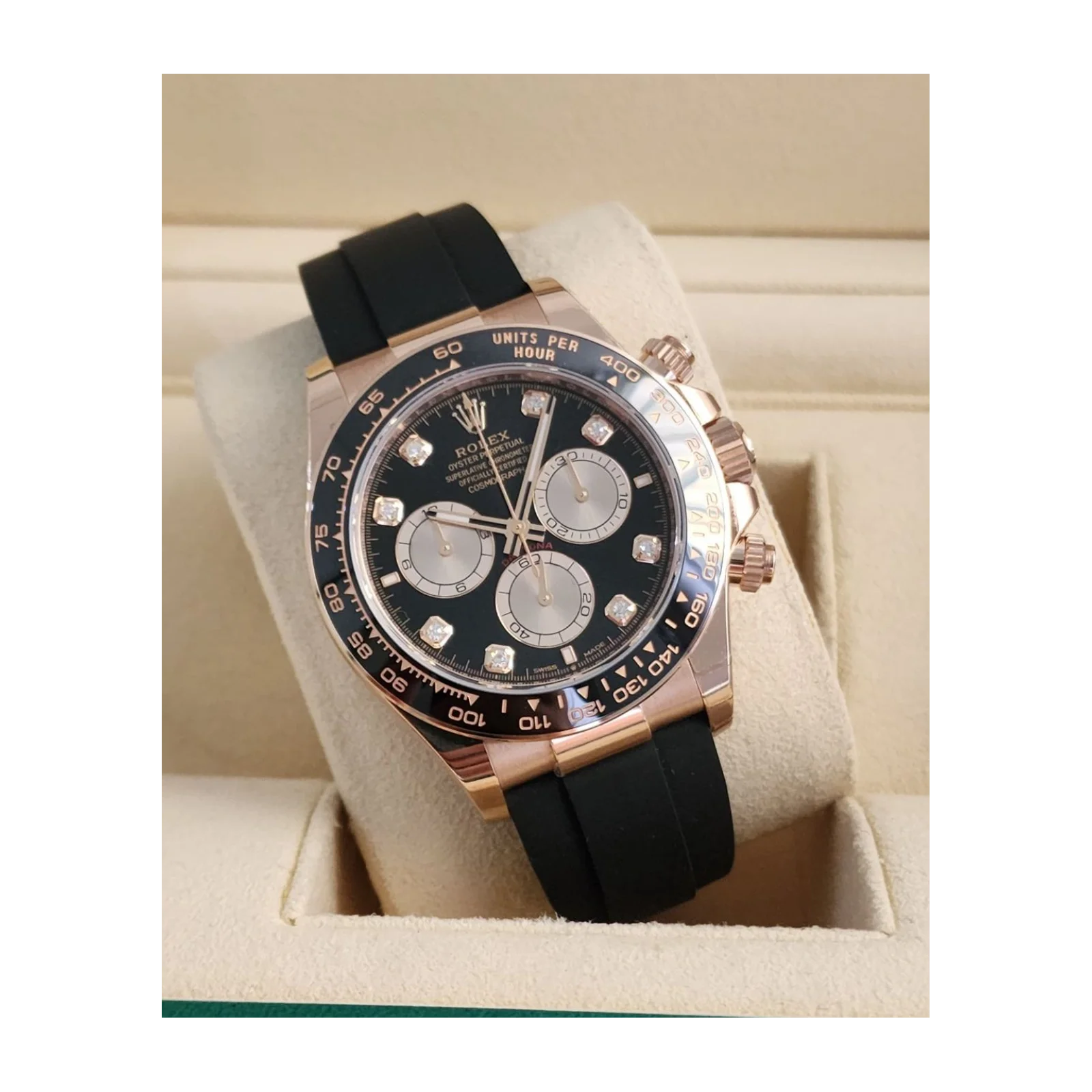 Cosmograph Daytona Everose - Cerachrom / Black - Sundust- Diamond / Oysterflex