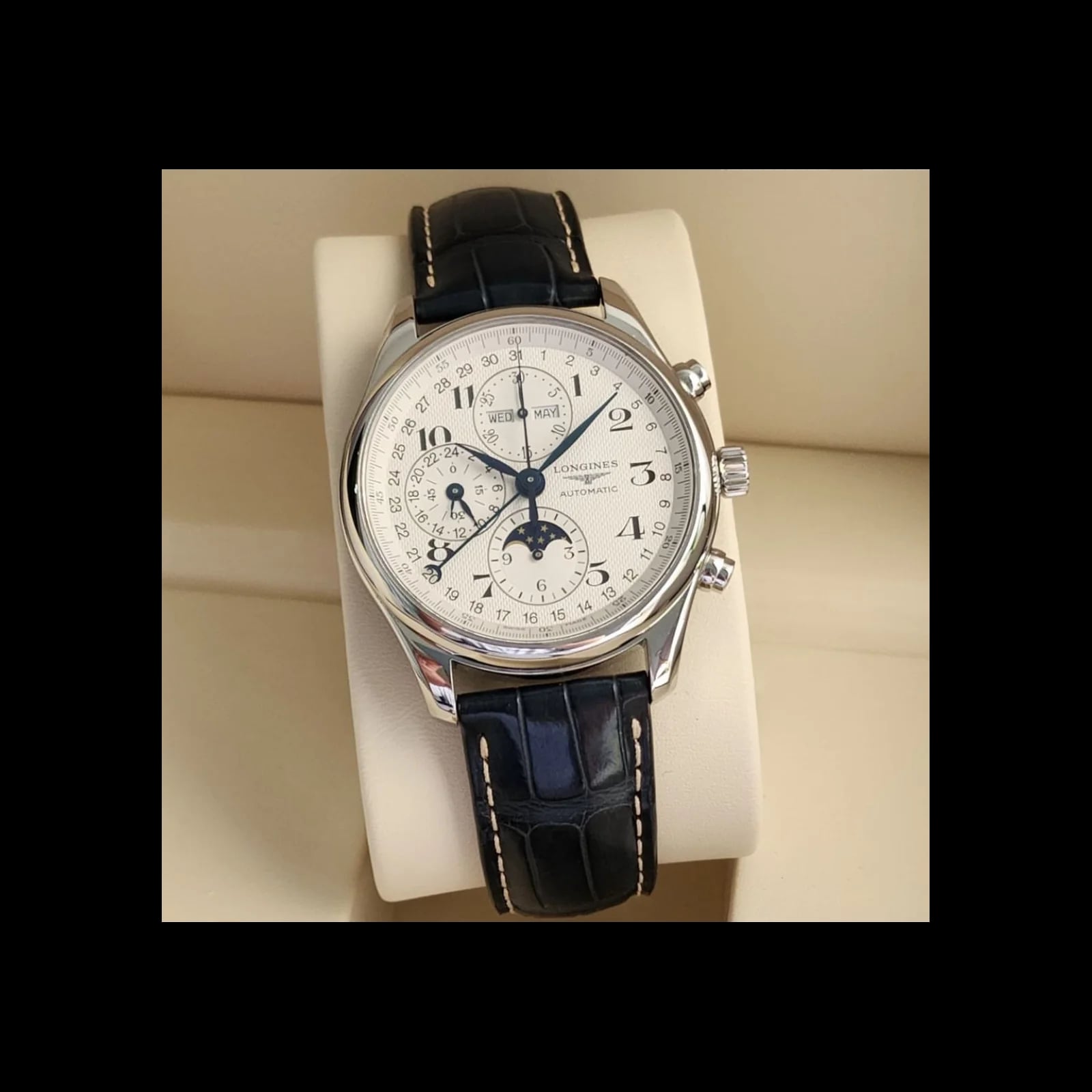 Master Collection 42 Chronograph Calendar Stainless Steel / Silver-Arabic / Alligator
