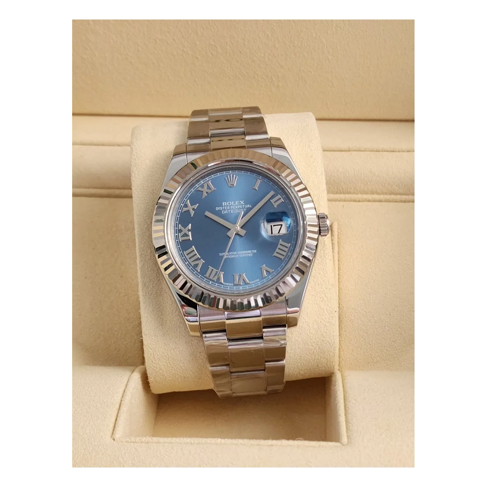 Datejust 41 Stainless Steel Fluted / Blue - Roman / Oyster