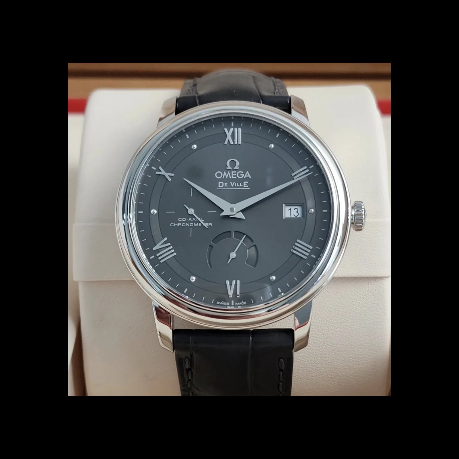 De Ville Prestige Co-Axial 39.5 Power Reserve Stainless Steel / Vintage  Grey