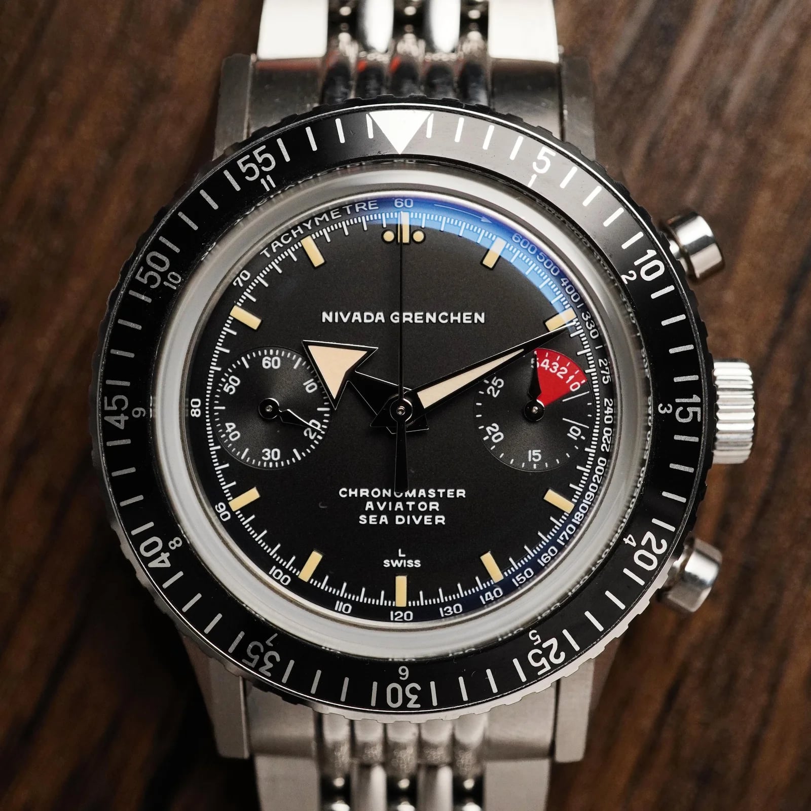 Chronomaster Aviator Sea Diver Manual Stainless Steel / Black / Bracelet