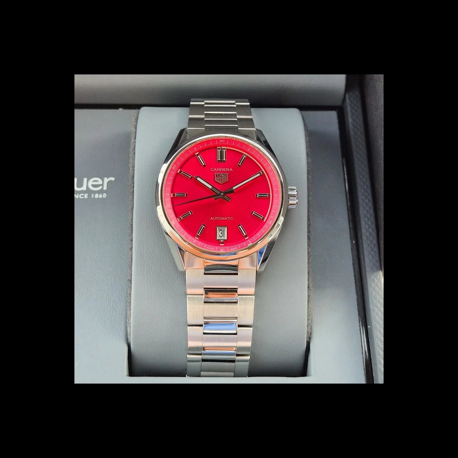 Carrera Date 36 Stainless Steel / Pink