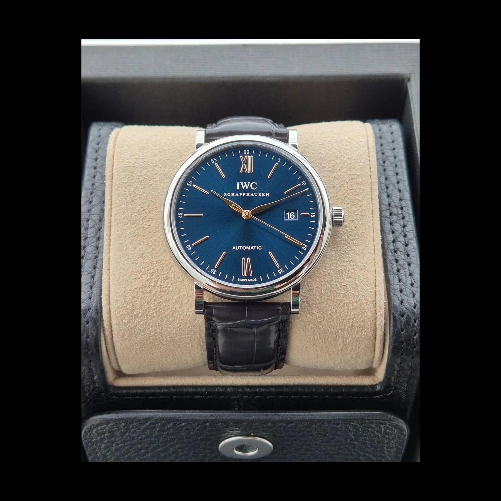 Portofino Automatic Stainless Steel / Blue / Alligator