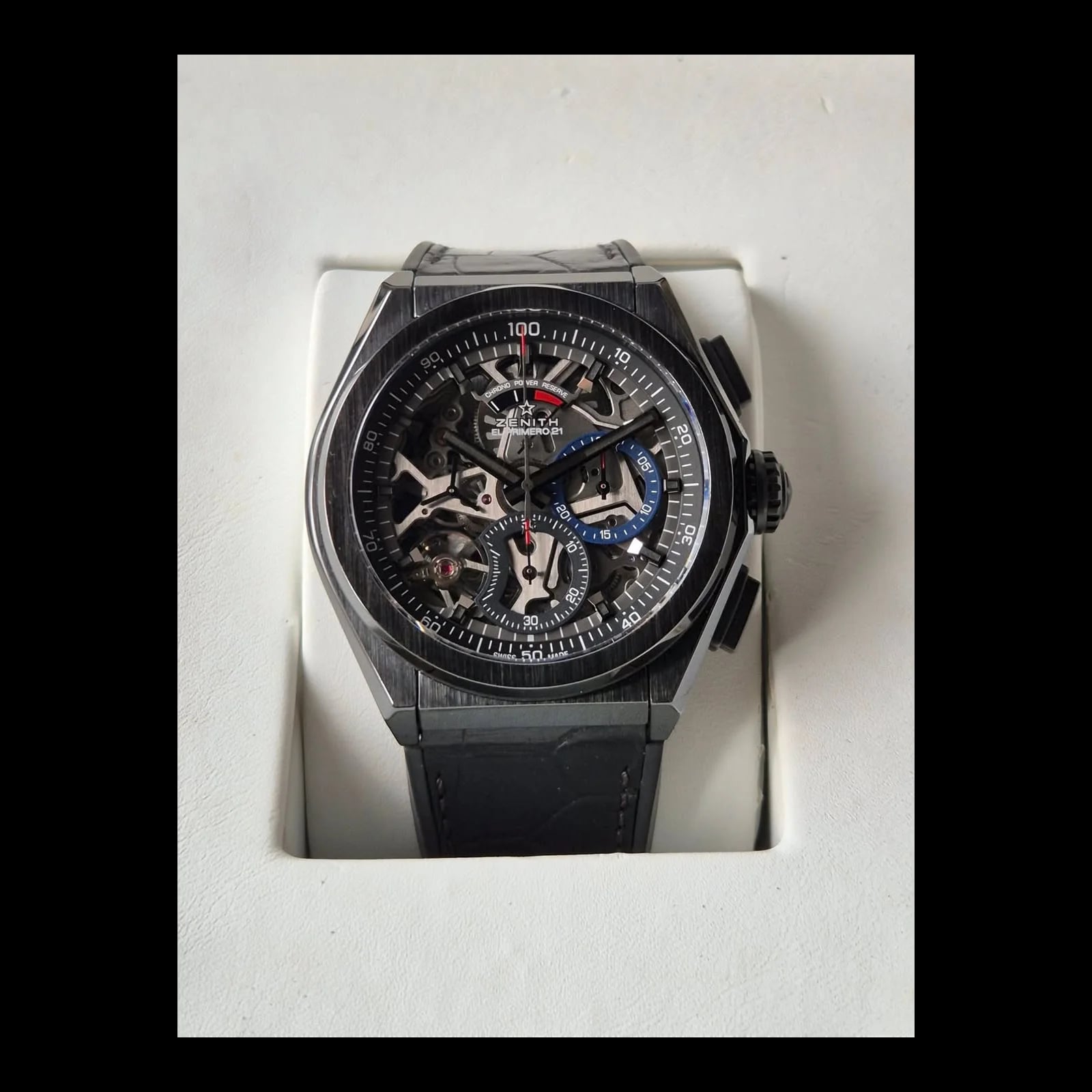 Defy El Primero 21 Black Ceramic / Skeleton / Alligator