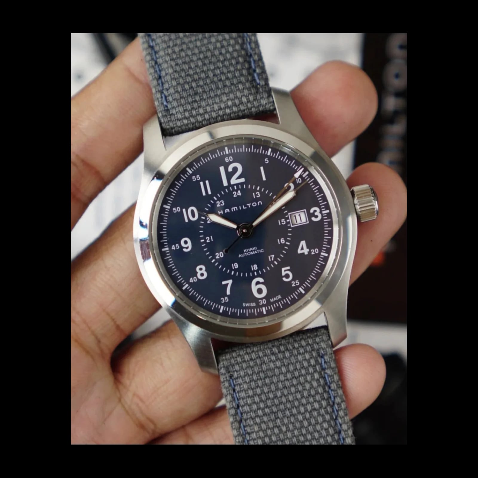 Khaki Field Auto 42 Stainless Steel / Green
