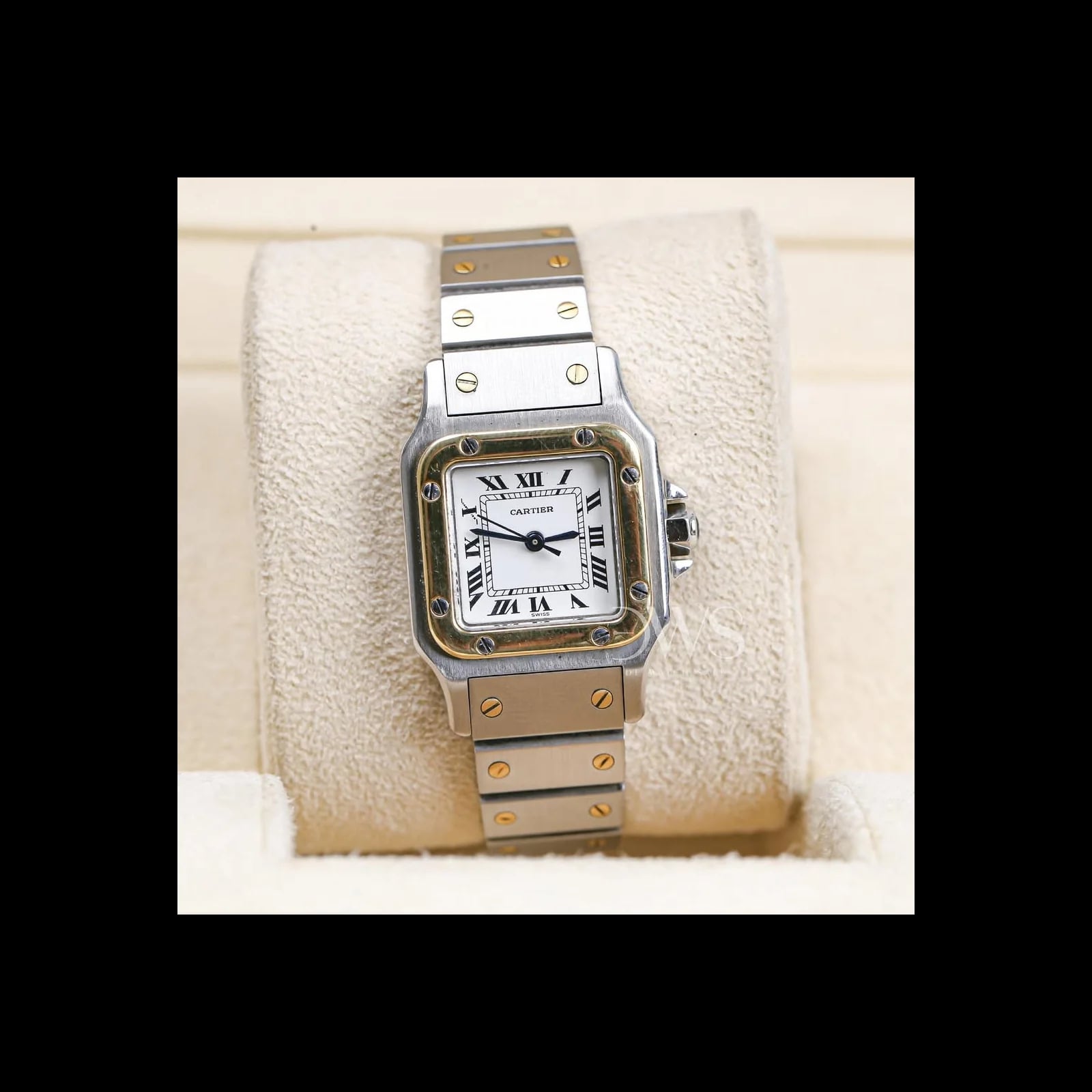 Santos Galbee Two Tone Yellow Gold White Dial