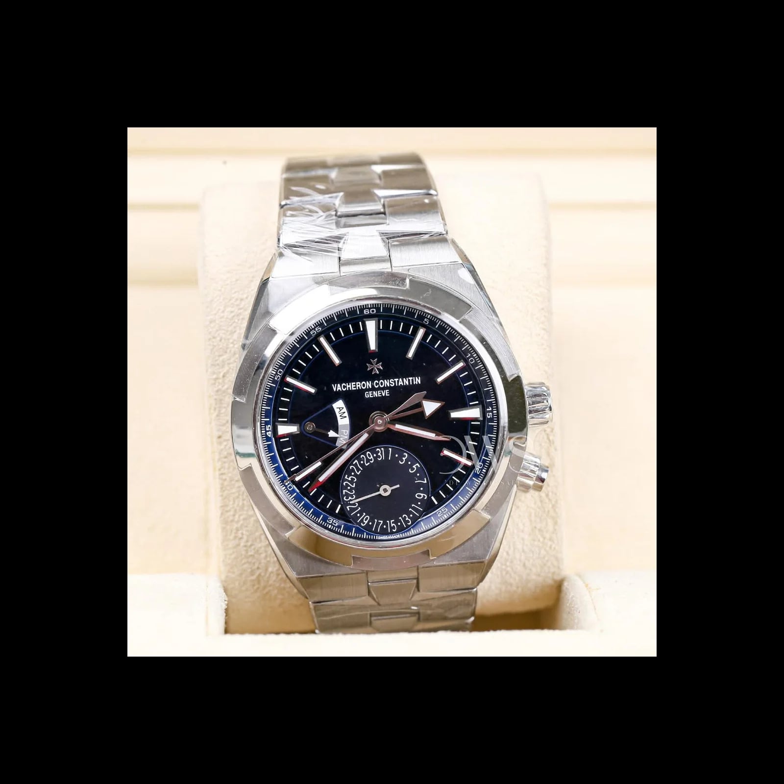 Overseas Dual Time Stainless Steel / Blue