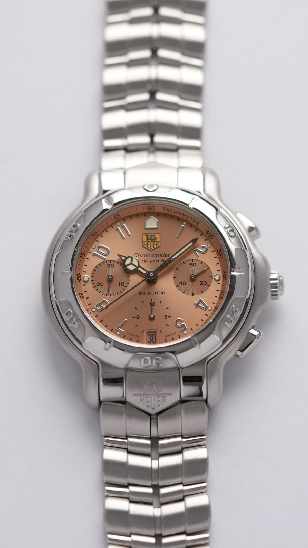 TAG HEUER 6000 salmon automatic chronograph CH5111 Chronometer