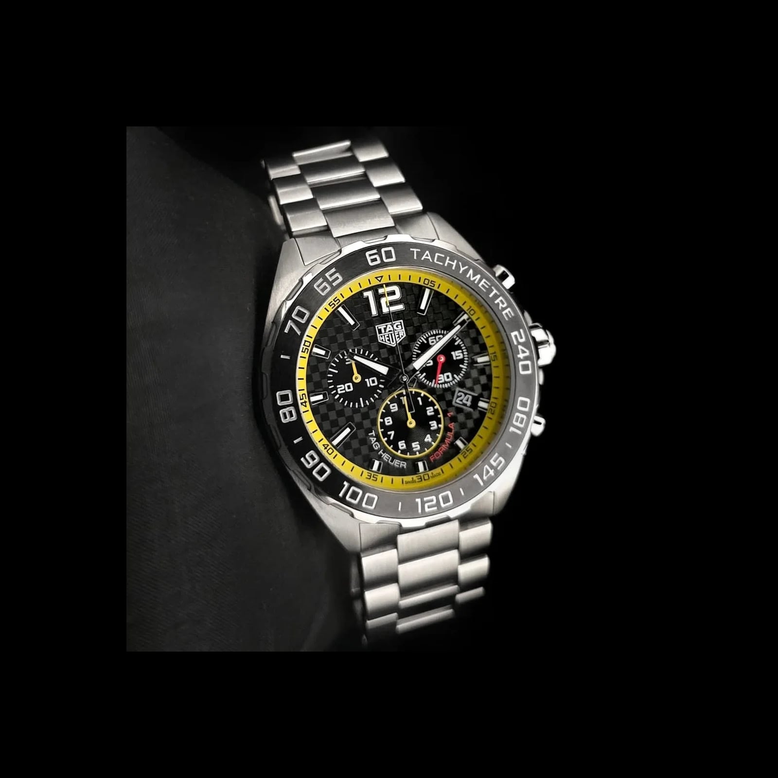 Formula 1 Chronograph Quartz Stainless Steel / Carbon - Yellow / Bracelet