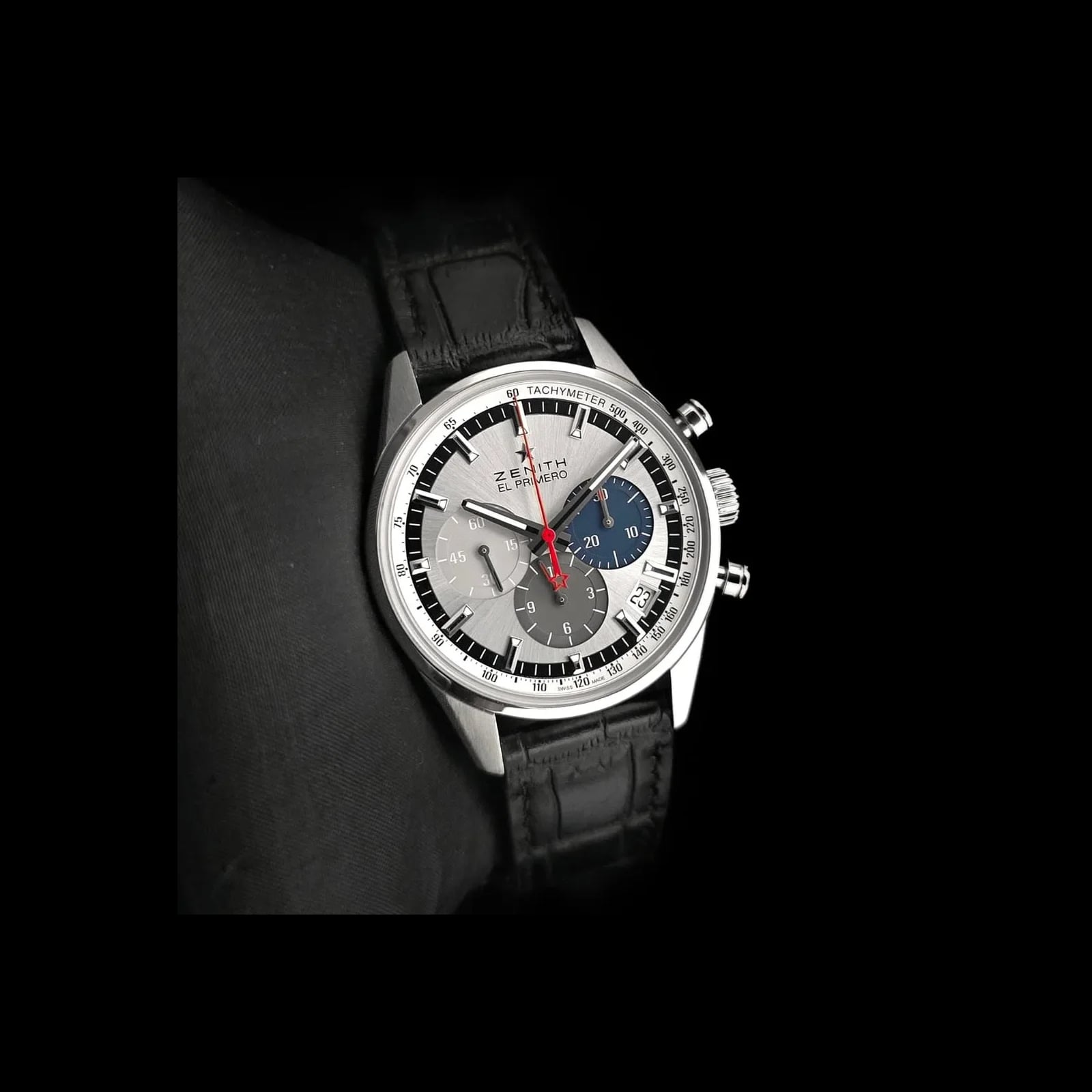 El Primero Chronomaster 38 Stainless Steel / Silver / Alligator