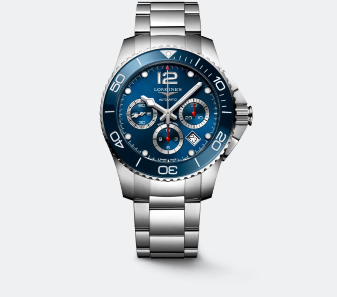 HydroConquest 43 Automatic Chronograph Stainless Steel / Ceramic / Blue / Bracelet thumb