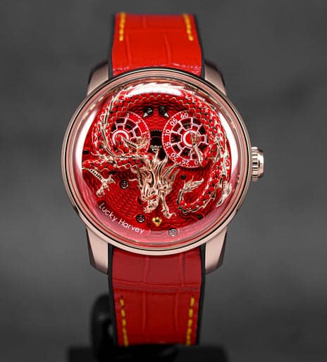 Red Enamel Dragon Automatic thumb