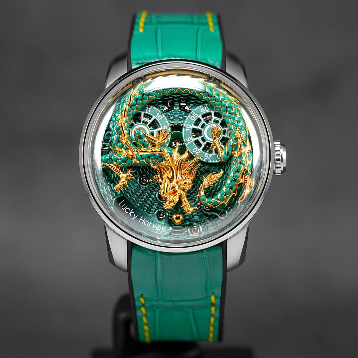 Green Enamel Dragon thumb