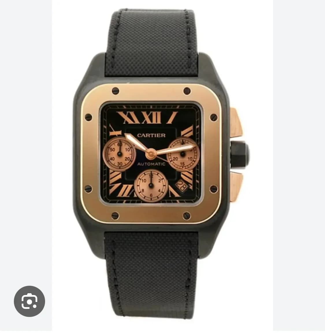 Santos 100 XL Chronograph Titanium / Rose Gold Black thumb