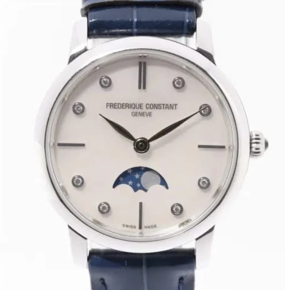 Slimline Moonphase Stainless Steel / Mother of Pearl - Diamond