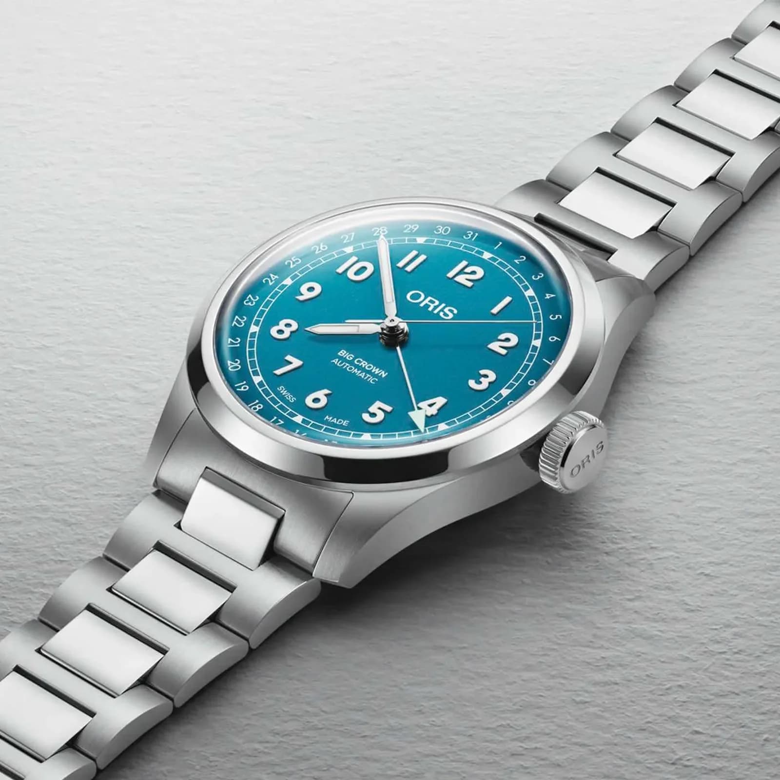 Thumb Big Crown Pointer Date 40 Stainless Steel / Turquoise / Bracelet