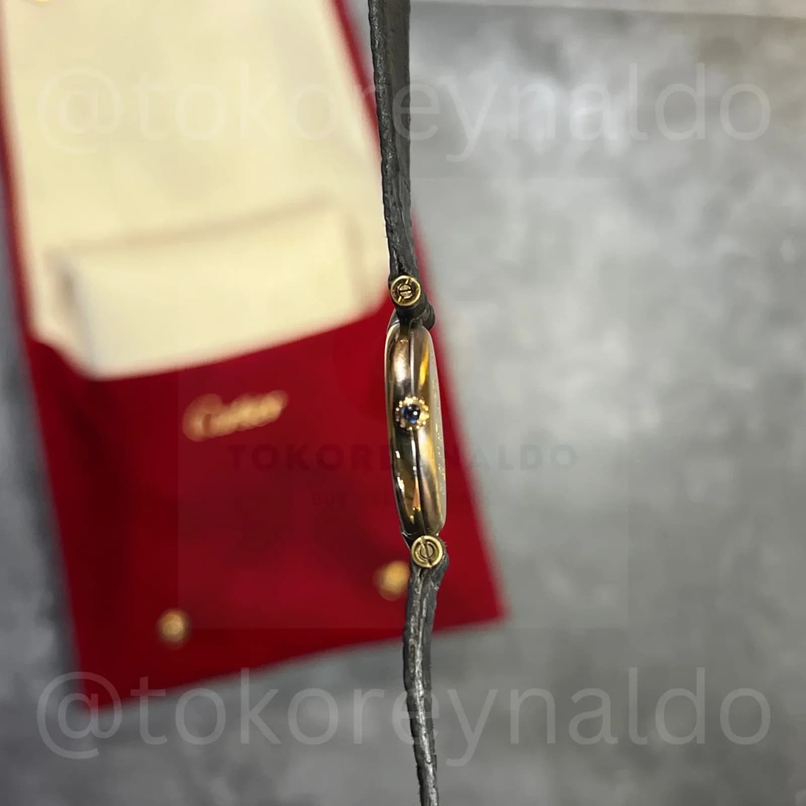Thumb Vintage Cartier Must de Cartier Vendôme Round Vermeil 925 Black Spider Dial Ref. LX2567
