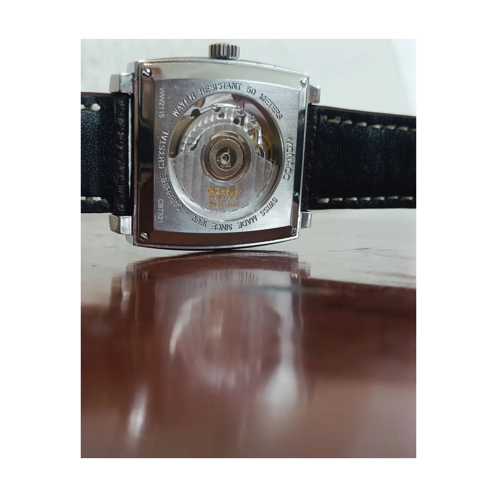 Thumb Monaco Calibre 6 Automatic Stainless Steel / Brown / Python