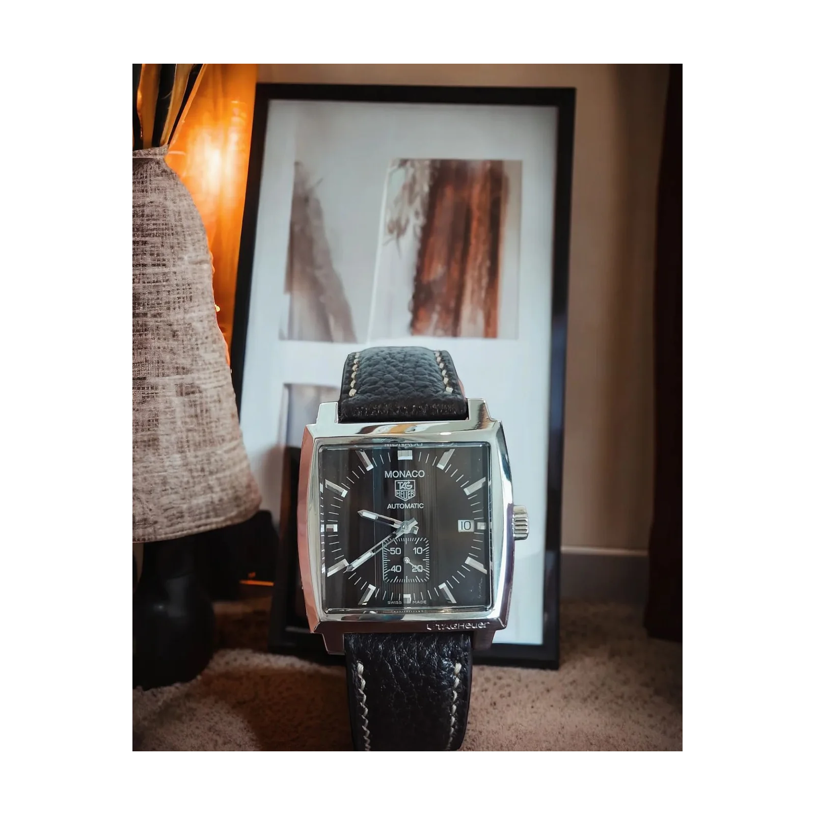 Thumb Monaco Calibre 6 Automatic Stainless Steel / Brown / Python