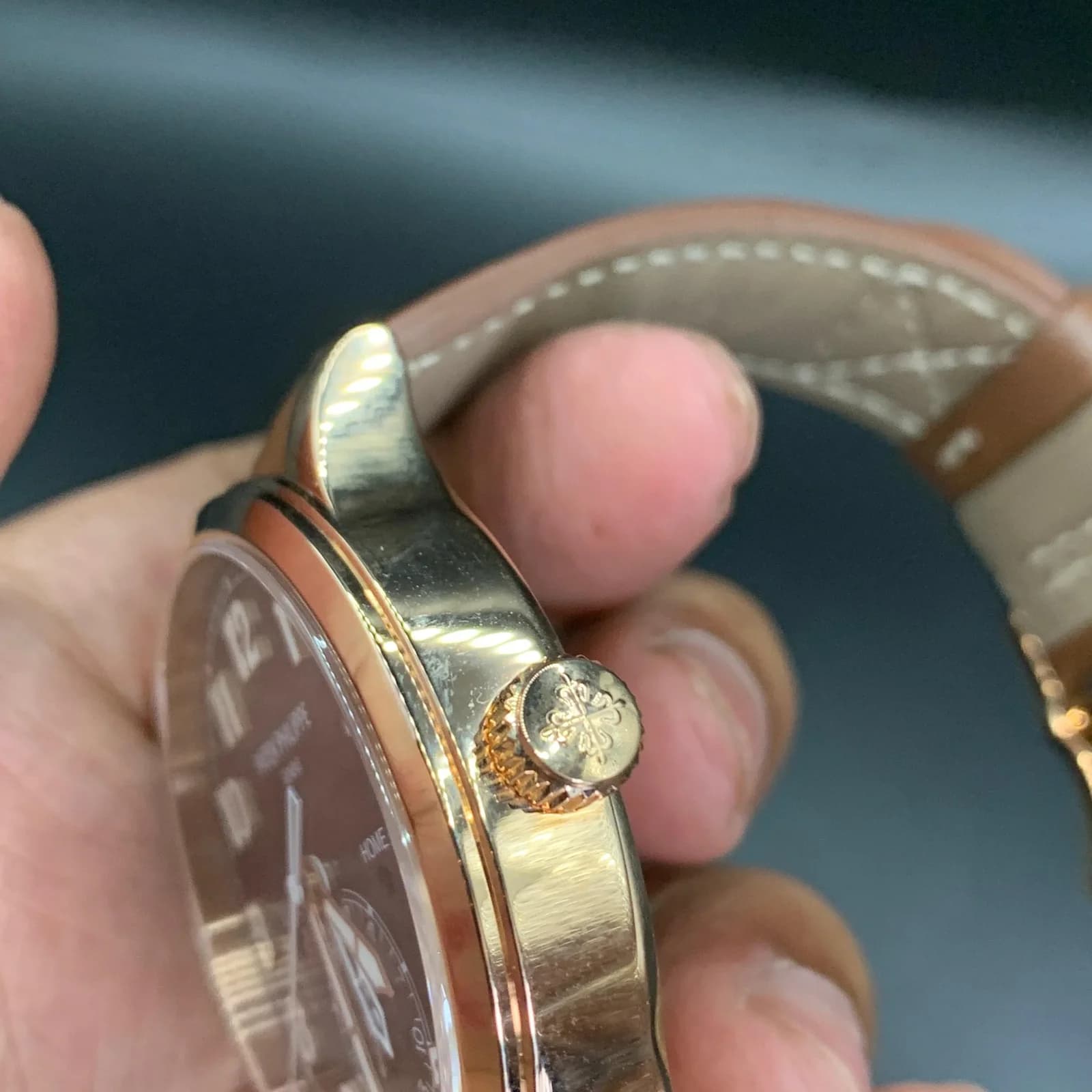 Thumb Calatrava Pilot Travel Time 5524 Rose Gold / Brown